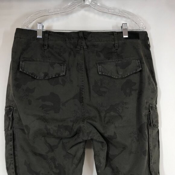 HUDSON - MENS 34 - OLIVE CAMO COTTON BLEND CARGO PANTS - Picture 5 of 8